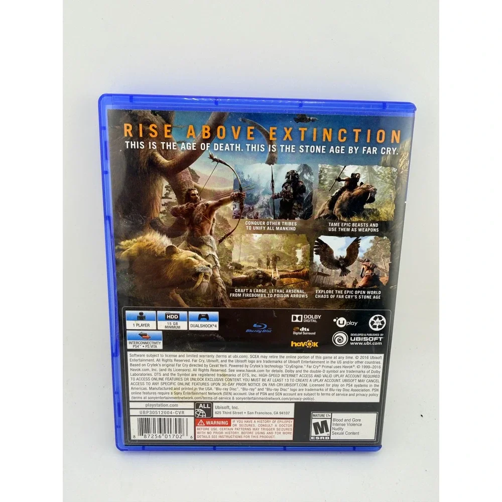 Far Cry Primal PlayStation 4 PS4 Action Adventure 2016 Ubisoft Oros Stone Age